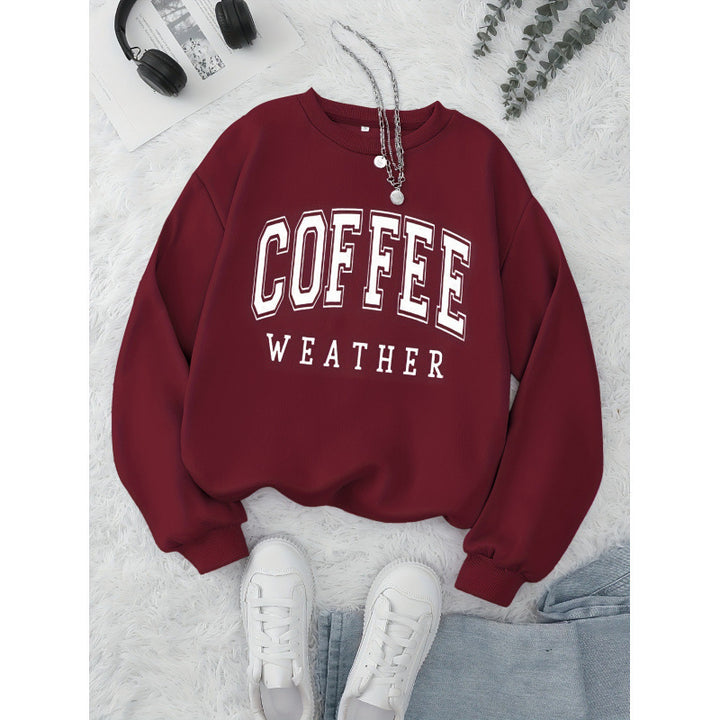 Dame sweatshirt med moderne Coffee Weather trykk Skjora