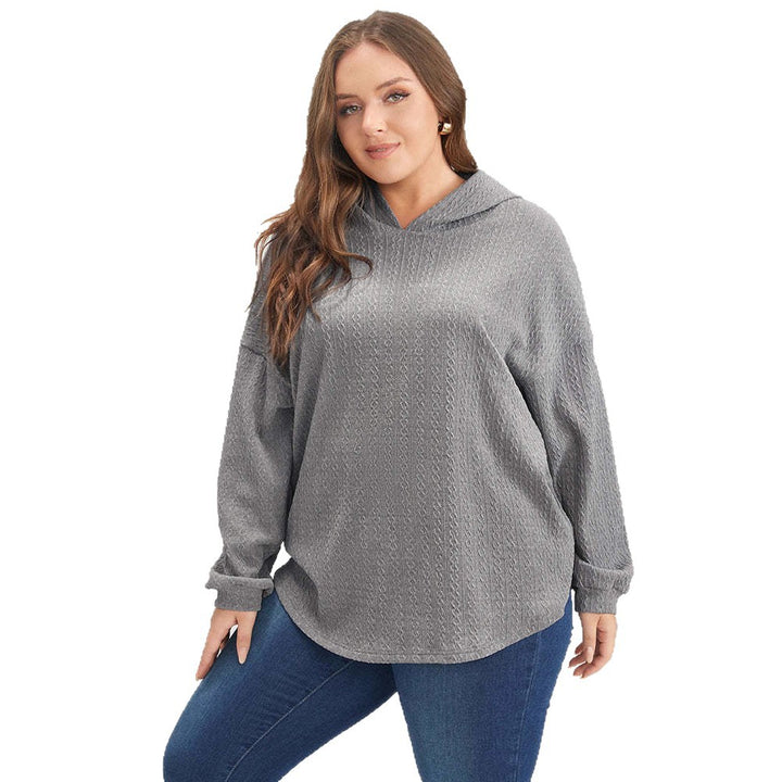 Kvinne Casual Hoodie med Teksturert Design Skjora