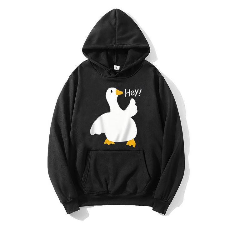 Damen Kapuzenpullover mit verspieltem Entenmotiv Skjora