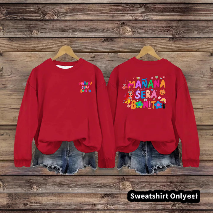 Dame sweatshirt med lekent fargerikt trykk og avslappet passform Skjora