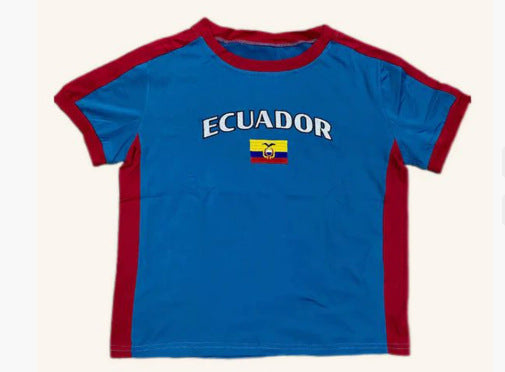 Dame Sport T-skjorte med Ecuador-motiv Skjora