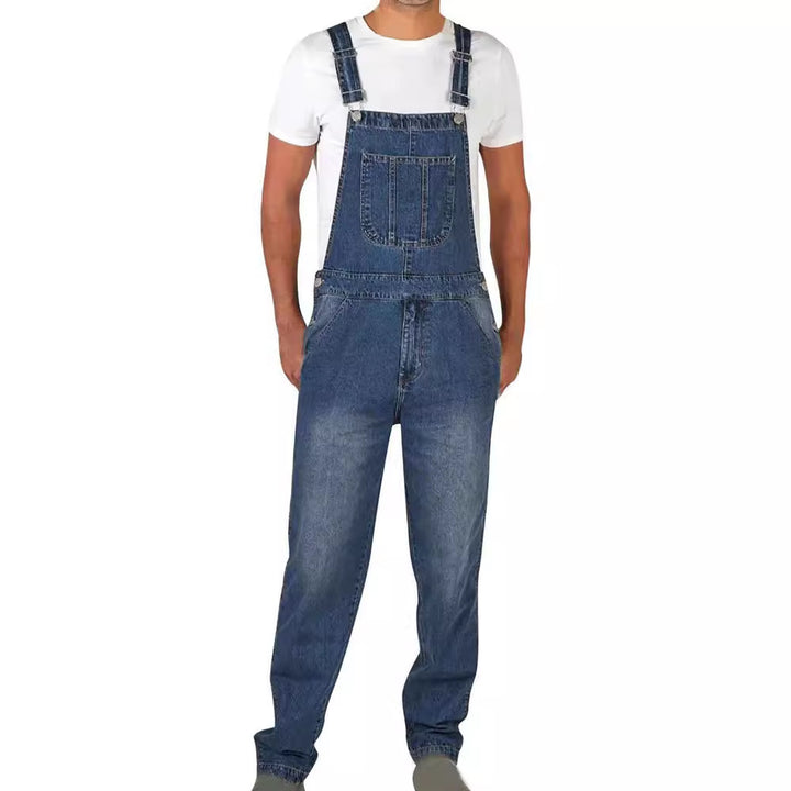 Herrenes denim-selebukse i avslappet stil med justerbare stropper Skjora