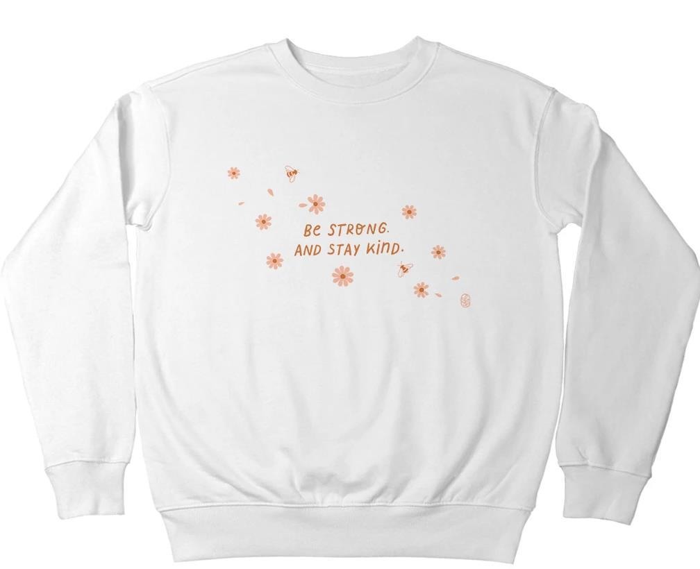 Kvinner sweatshirt med inspirerende budskap og blomsterdesign Skjora