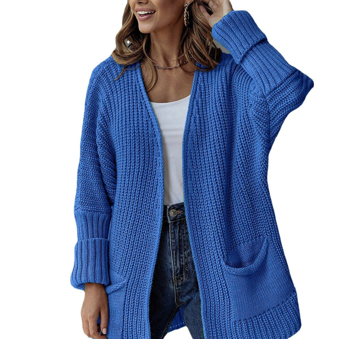 Kvinne cardigan med åpen front og store lommer Skjora