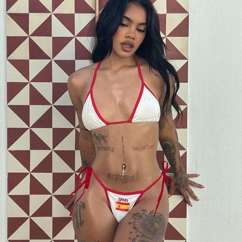 Dame sexy tritrangel-bikini med justerbare bånd Skjora