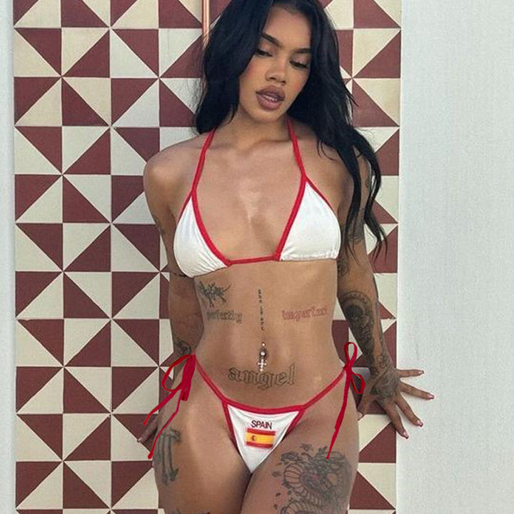 Dame sexy tritrangel-bikini med justerbare bånd Skjora