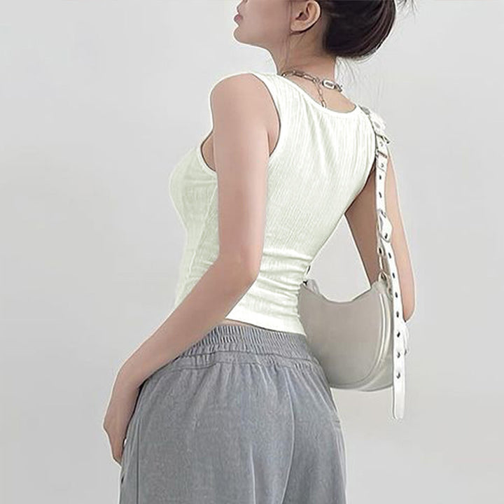 Damer sporty tanktop med stilige ribbedetaljer Skjora