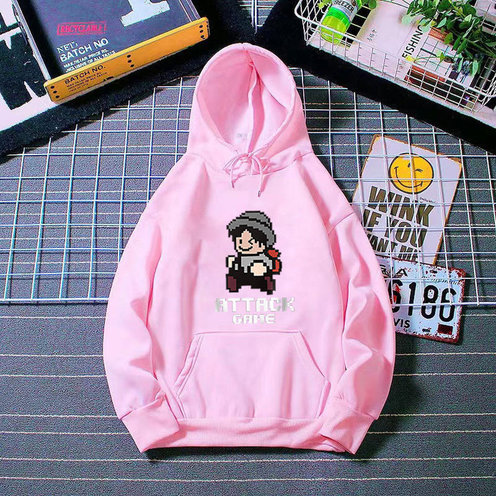 Women's Hoodie with Playful Retro Game Design Skjora