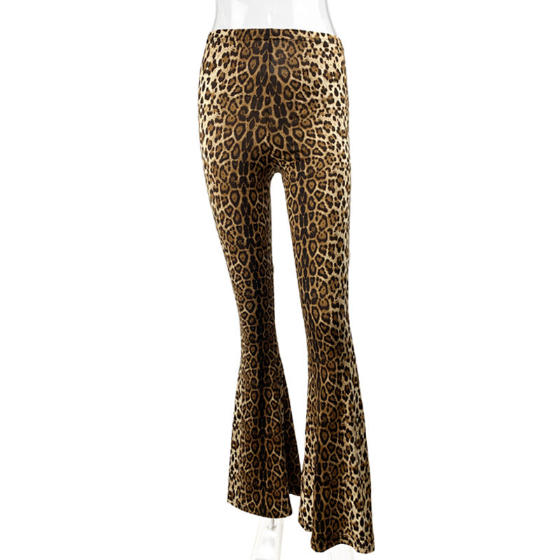Dame Flared Leggings i dyreprint Tigerstrikk-vask Skjora