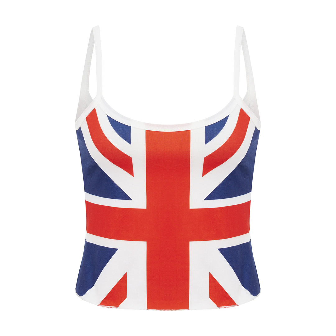 Dame Crop-Top med britisk motiv Skjora