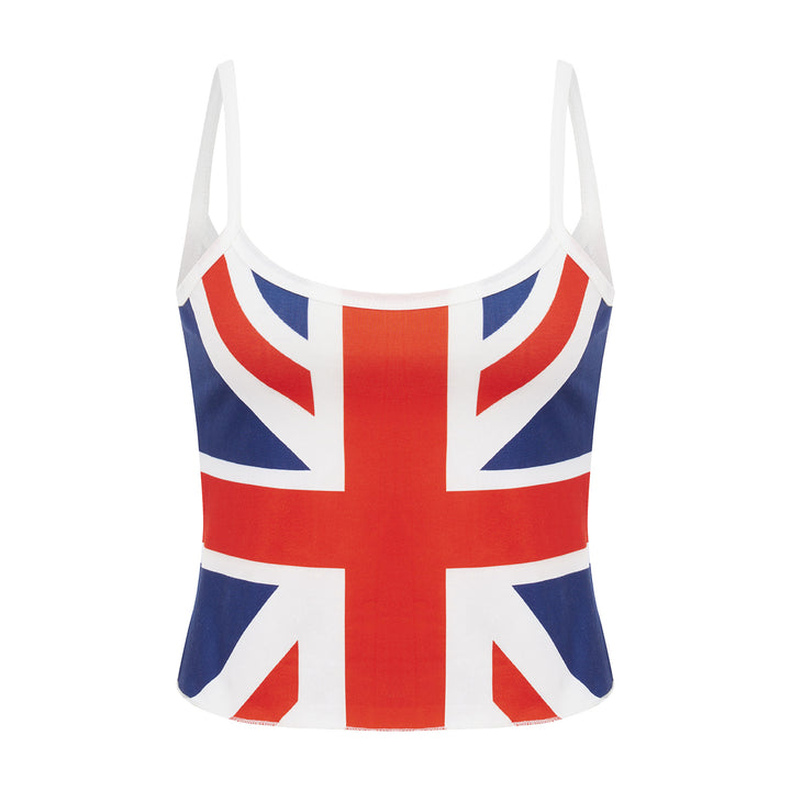 Dame Crop-Top med britisk motiv Skjora