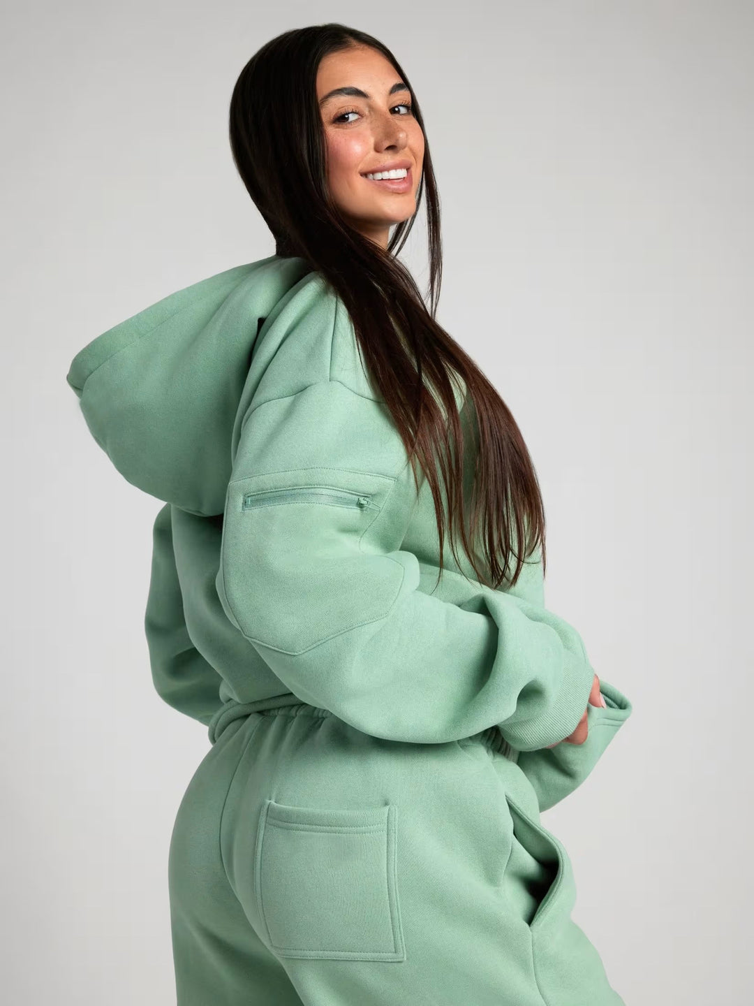 Dame Cozy Hoodie med integrert søvnmasket Skjora