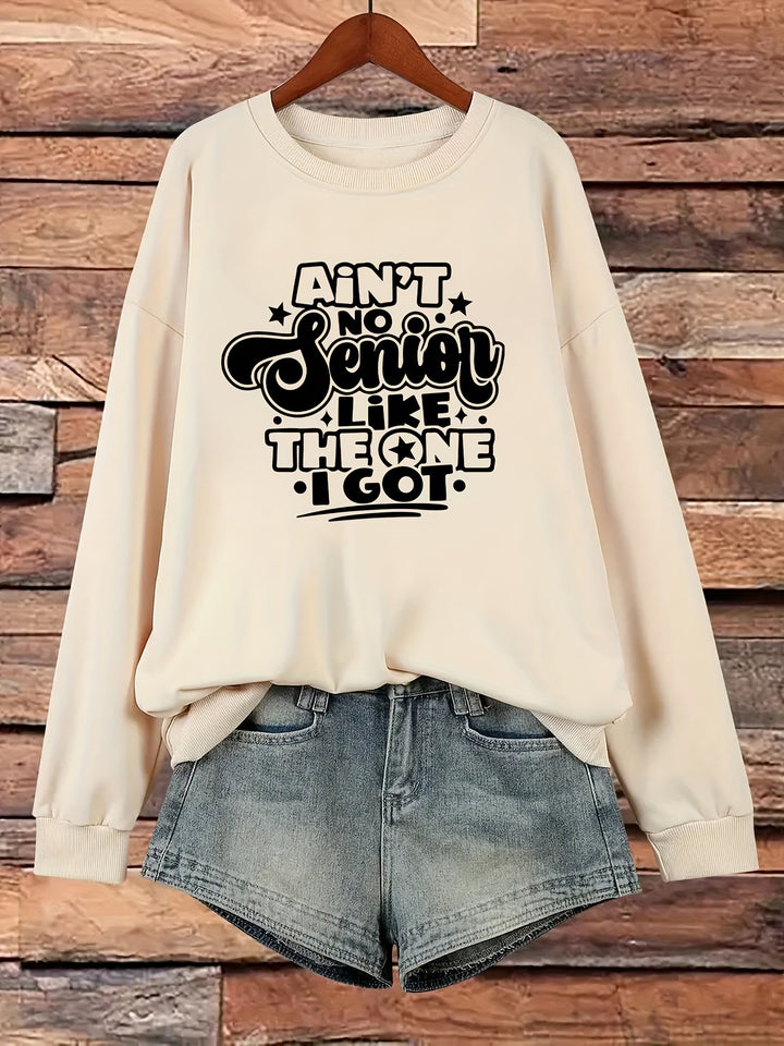 Dame sweatshirt med avslappet slogan design Skjora