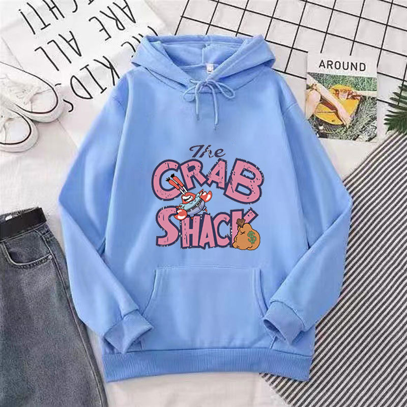 Dame hettegenser med kreativt krabbe-motiv Skjora