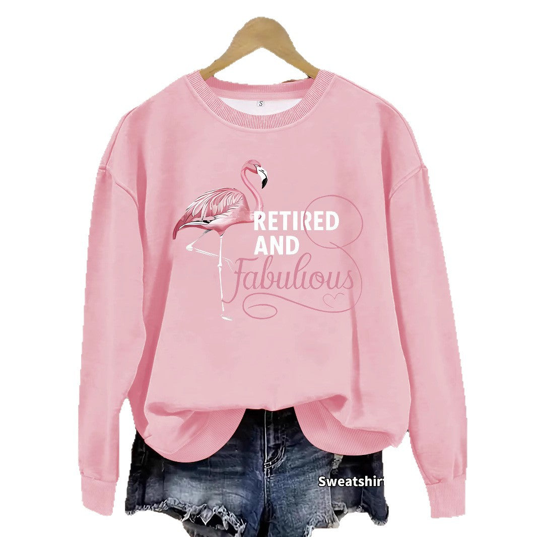 Kvinnenes sweatshirt med unik flamenco-motiv og inspirerende trykk Skjora