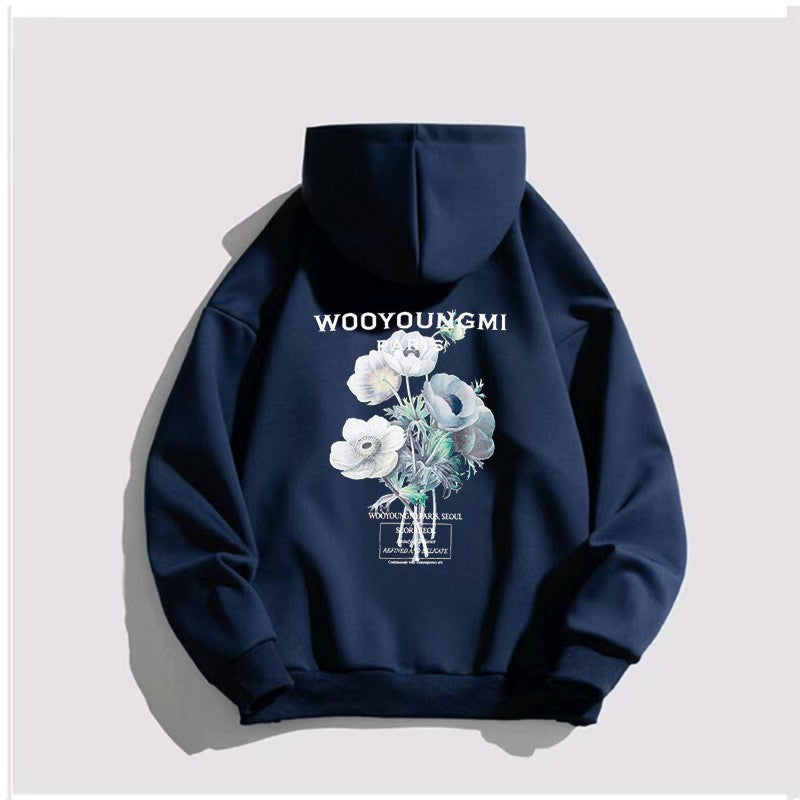 Kvinne hettegenser med kunstnerisk blomsterprint Skjora
