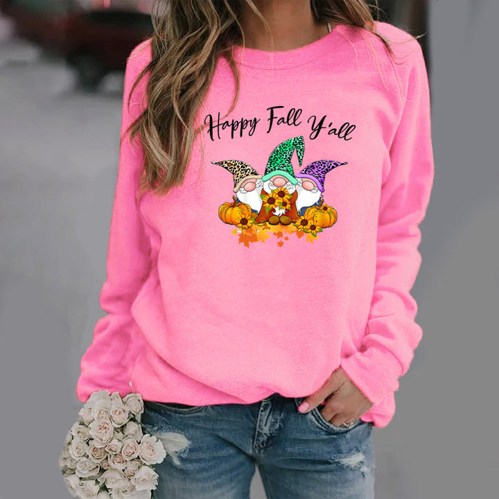 Dame sweatshirt med høstmotiv og komfortabel passform Skjora