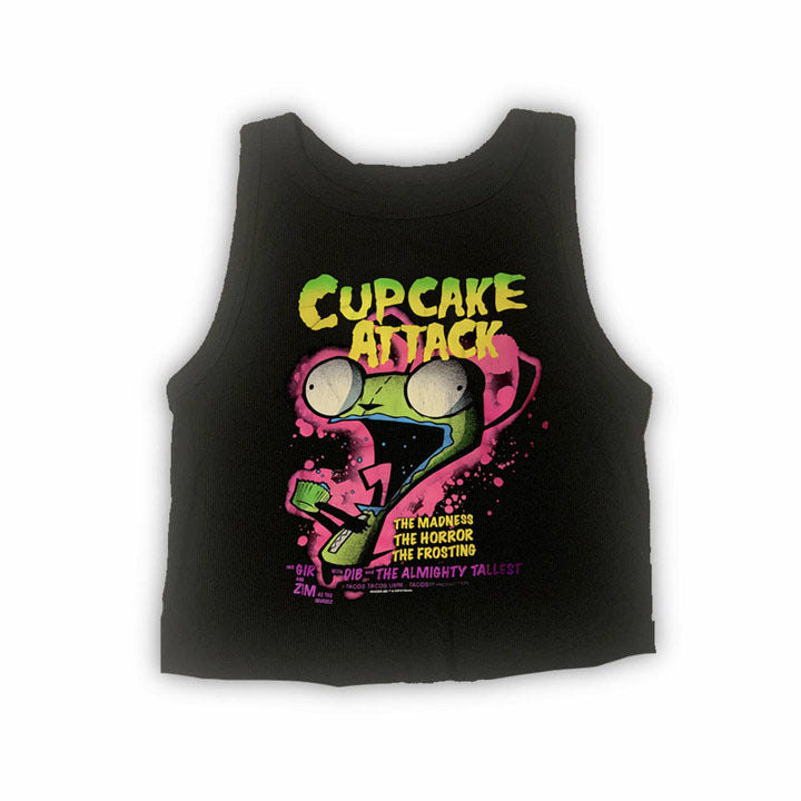 Dame T-skjorte med kreativ cupcake-motiv og moderne trykk Skjora