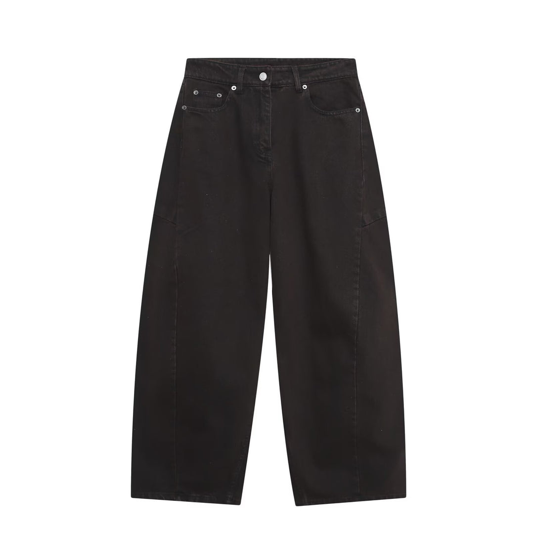 Dame vide jeans i moderne snitt med trendy cargo-lommer Skjora