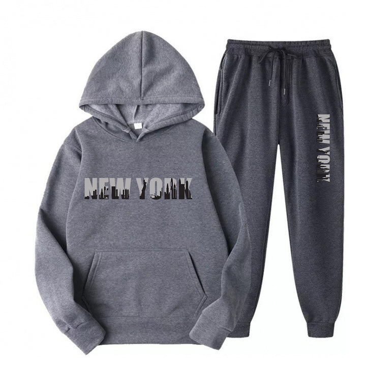 Kvinnelig sporty treningsdrakt med stilisert New York trykk Skjora