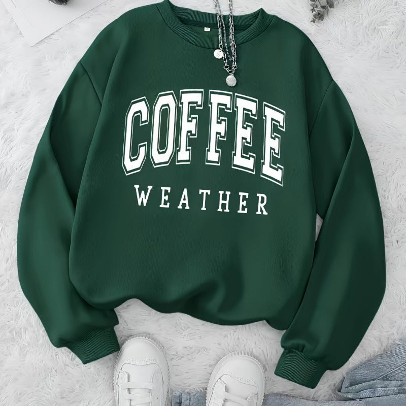 Dame sweatshirt med moderne Coffee Weather trykk Skjora