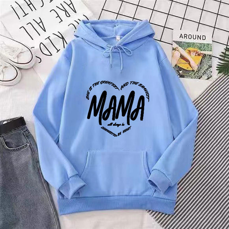 Dame hoodie med kreativ Mama-slogan Skjora