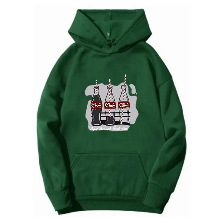 Damen Kapuzenpullover mit verspieltem Coca-Cola-Flaschen-Motiv Skjora