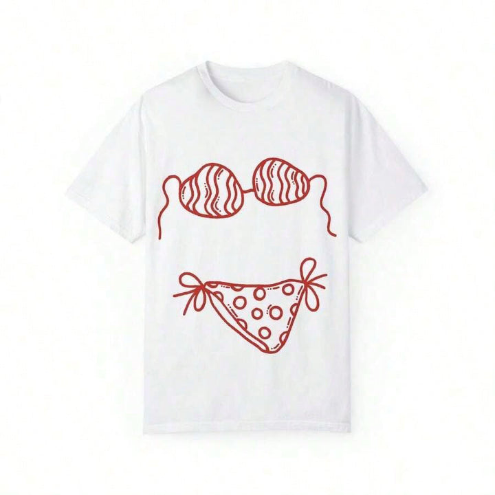 Damer oversized T-skjorte med kreativt bademotivsdesign og avslappet snitt Skjora