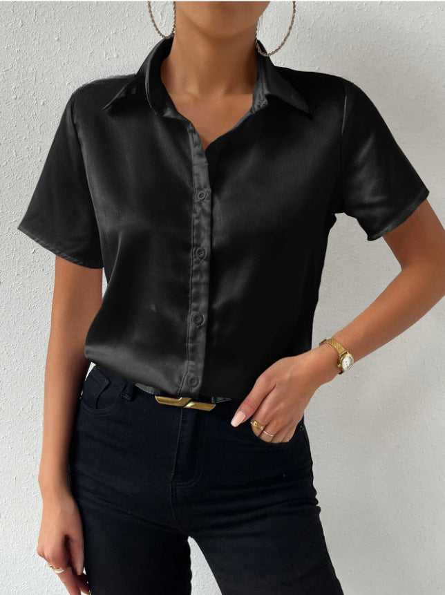 Dame elegant satinbluse Skjora