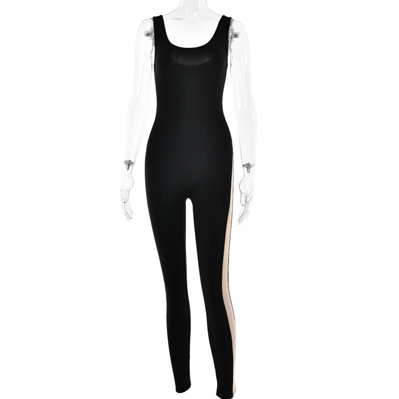 Damer Sporty langermet overall med side cut-outs og konturerende design Skjora