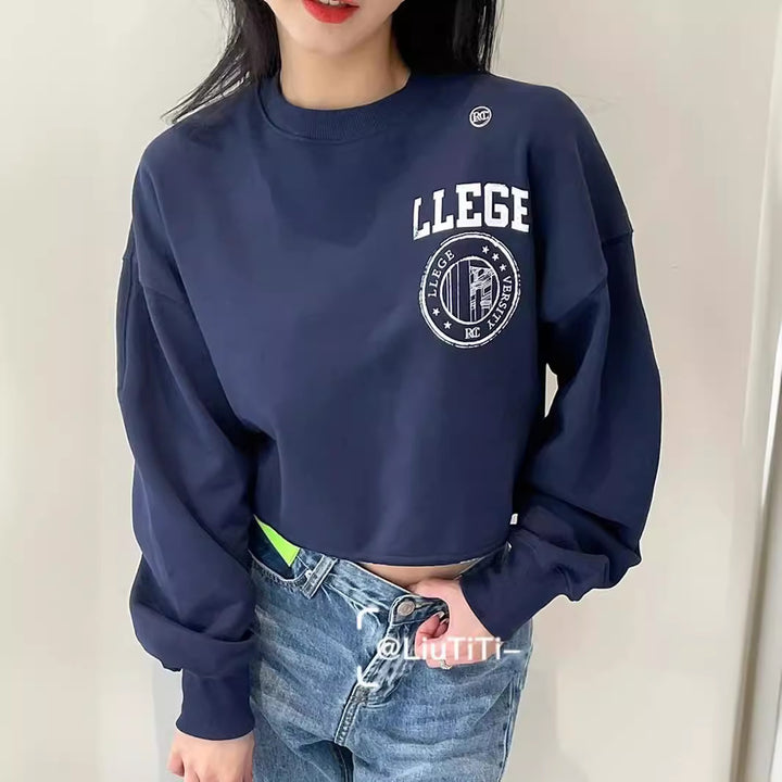 Dame Kort Sweatshirt med oversized snitt Skjora
