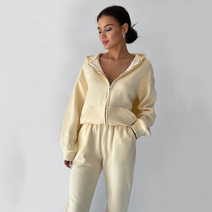 Kvinne behagelig fleece jumpsuit med glidelås Skjora