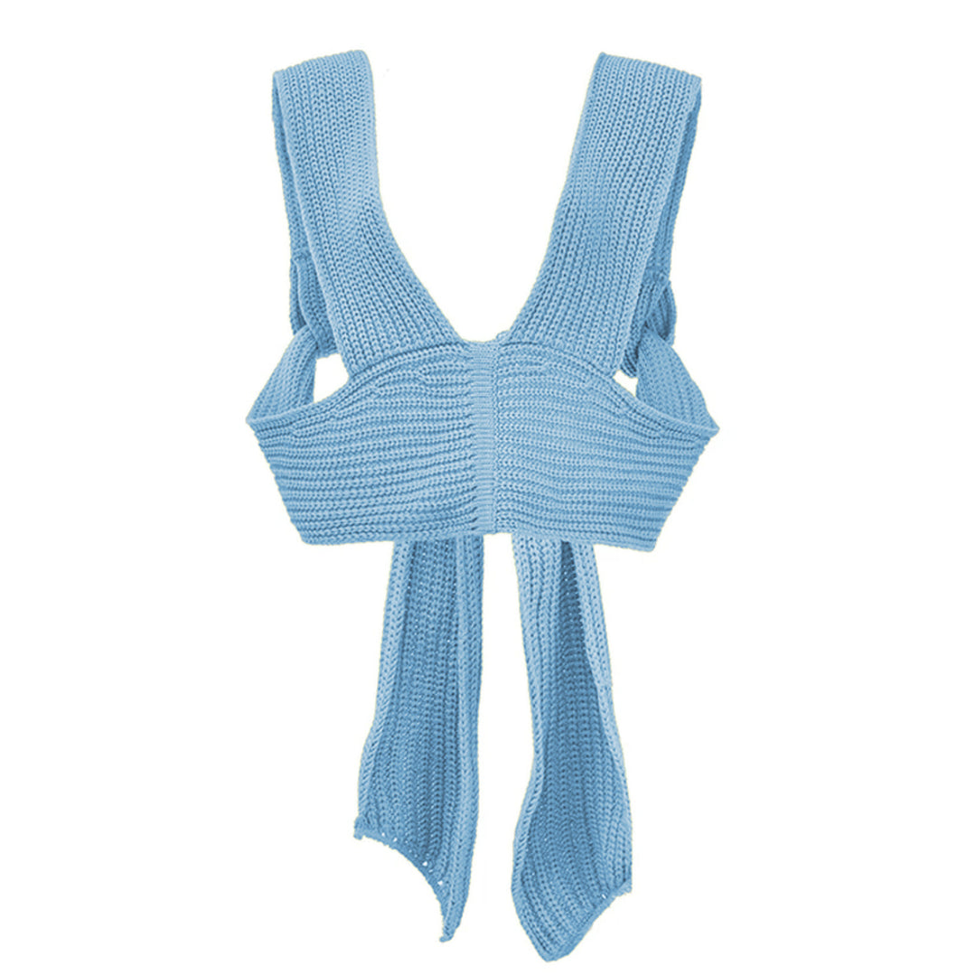Damer strikket Crop-Top med raffinerte ryggdetaljer Skjora