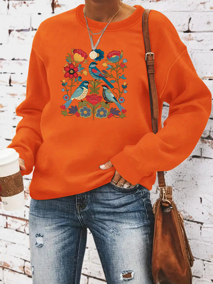 Damegenser med blomsterfuglmotiv og casual snitt Skjora