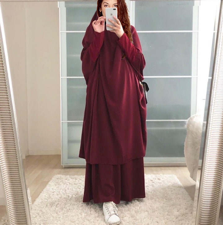 Dames Langermet Kaftan med Elegant Snitt og Bred Design Skjora
