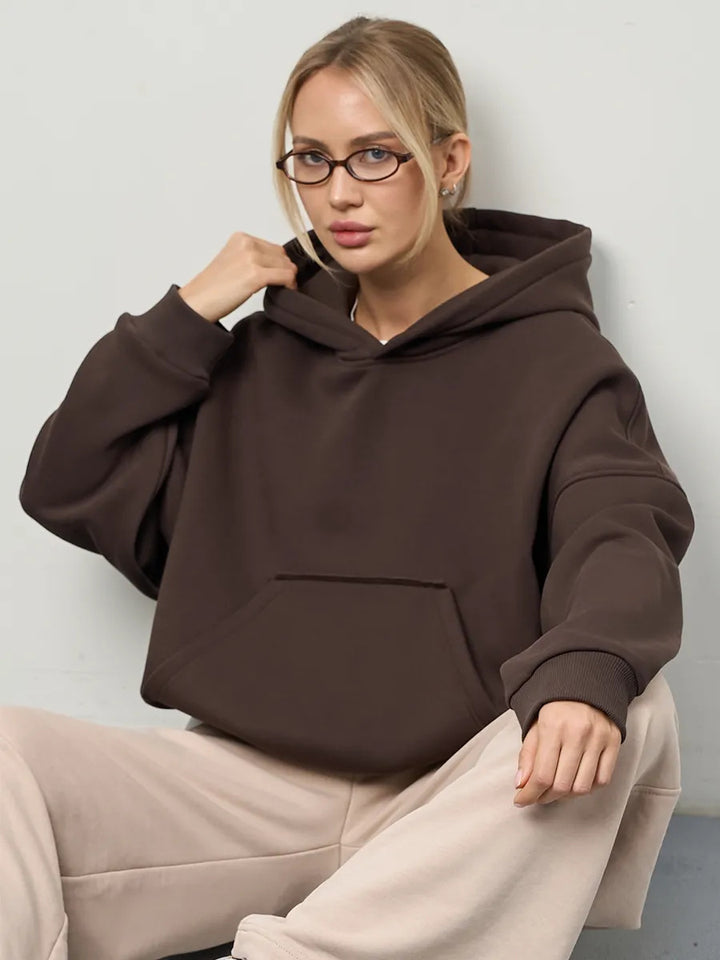 Kvinnens komfortable oversized hettegenser Skjora