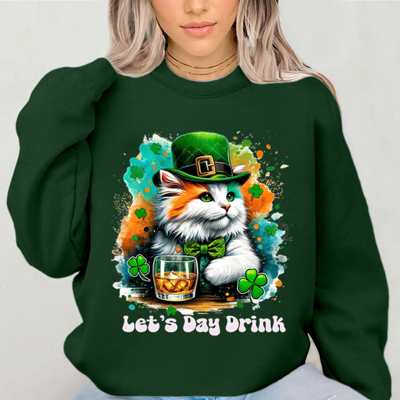 Kvinnegenser med morsomt katte design og inspirerende tekst Skjora