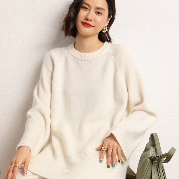 Kvinnes chunky strikkegenser med oversized design og voluminøse ermer Skjora