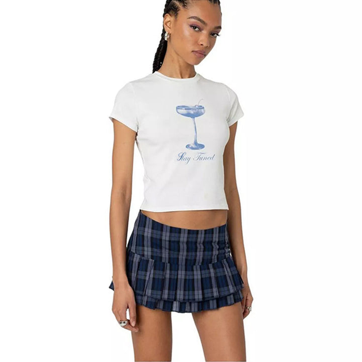 Dame ermeløs Camisole med frisk Cocktailmotiv Skjora