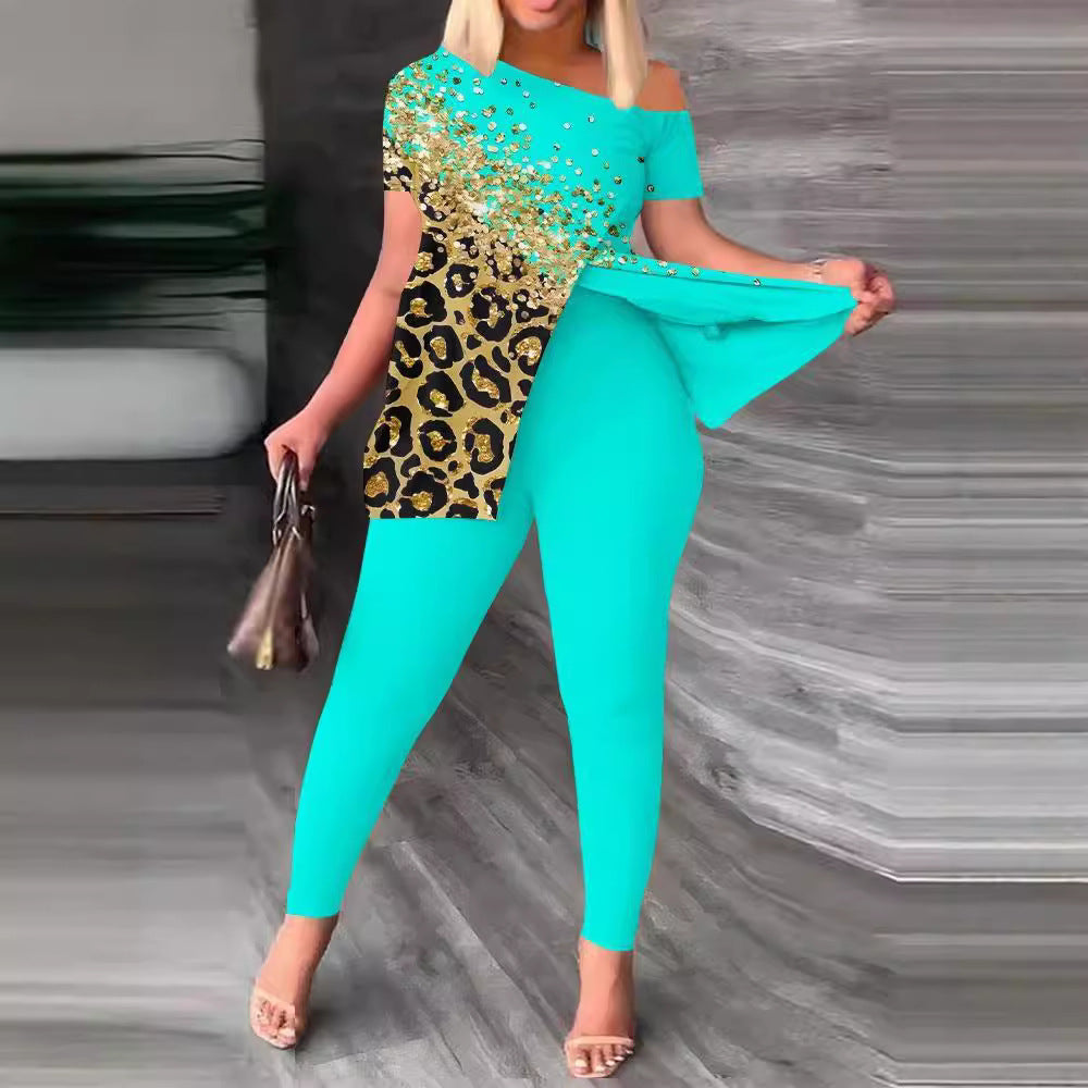 Dame Figurtilpasset Jumpsuit med Off-Shoulder Design og Glamorøse Akenter Skjora