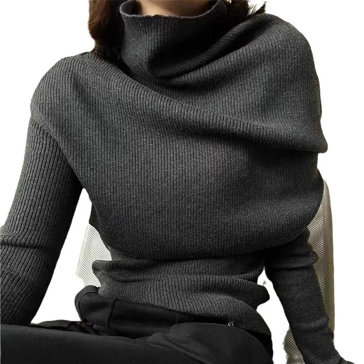 Dame elegant rullekragegenser med asymmetrisk snitt Skjora