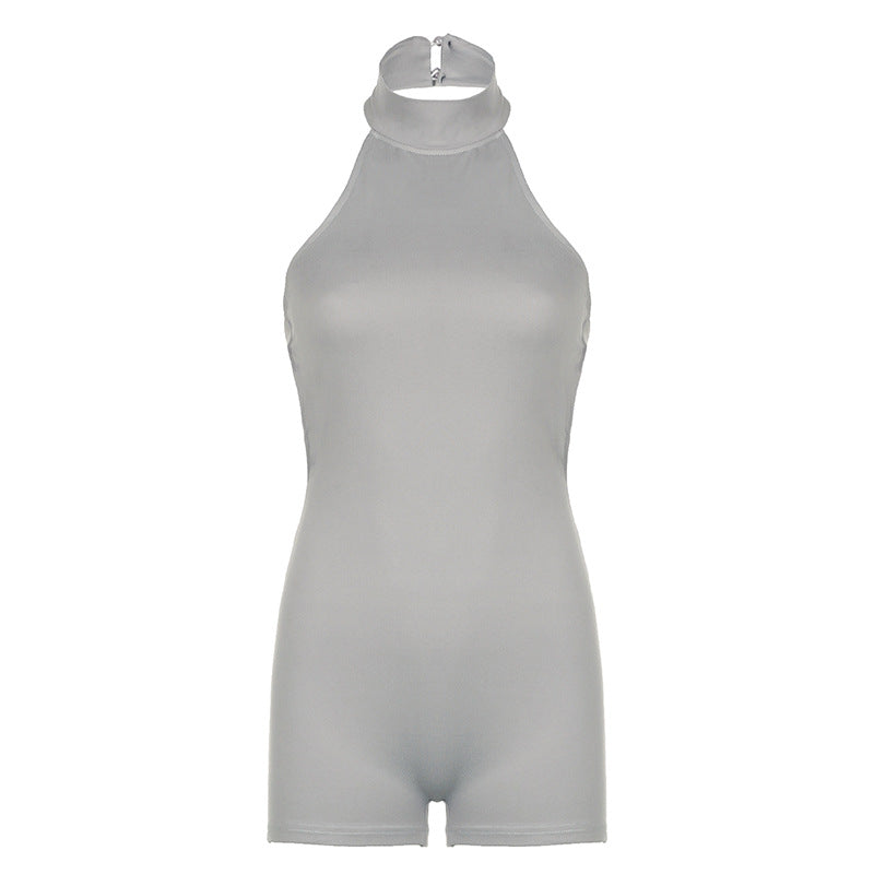 Dame figurnær jumpsuit med høy krage og glidelås Skjora
