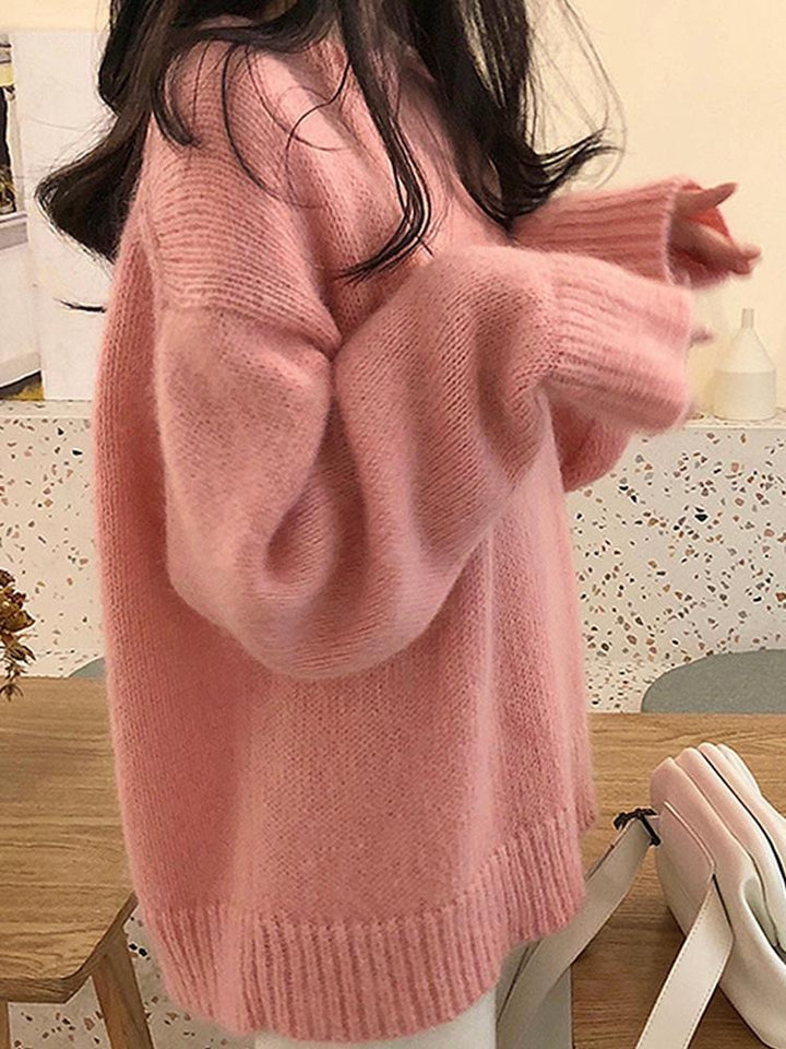 Kvinnenes Oversized Strikkegenser med Ribbede Detaljer Skjora