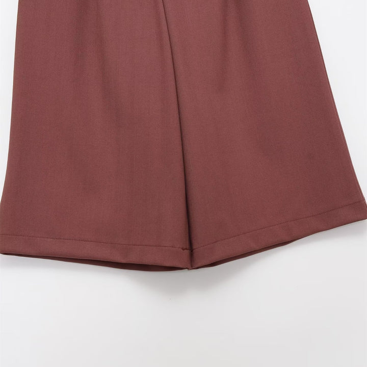 Dame vide høyt liv-shorts med elegant folder Skjora