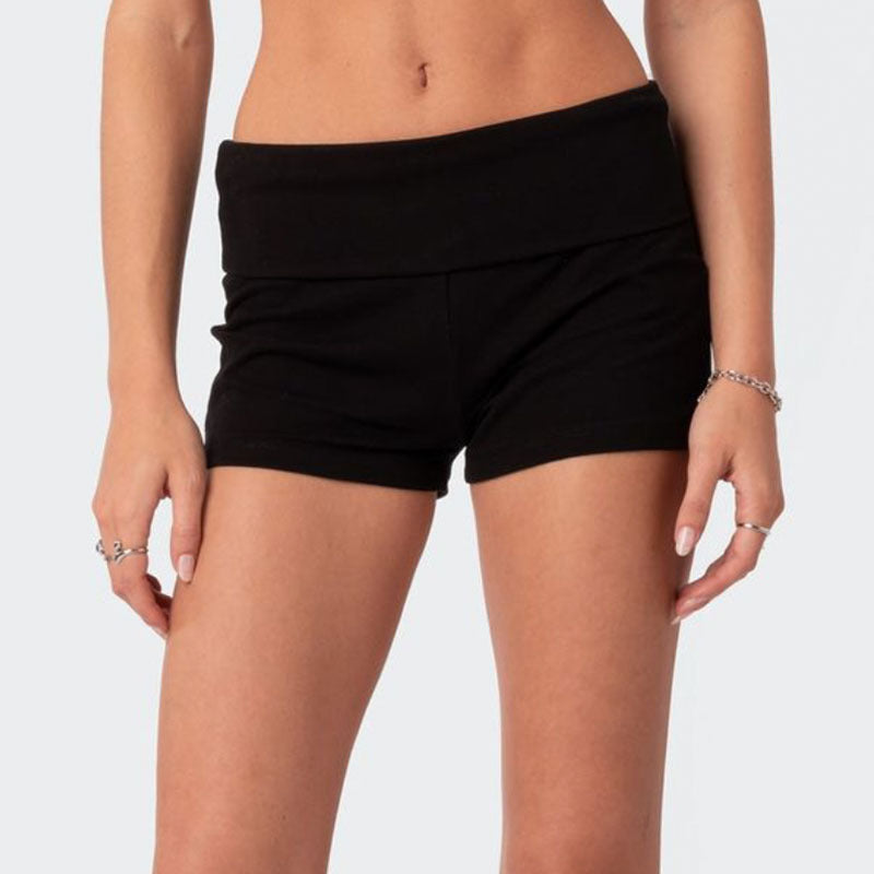 Dame korte treningsshorts med høy midje og komfortabel stretch Skjora