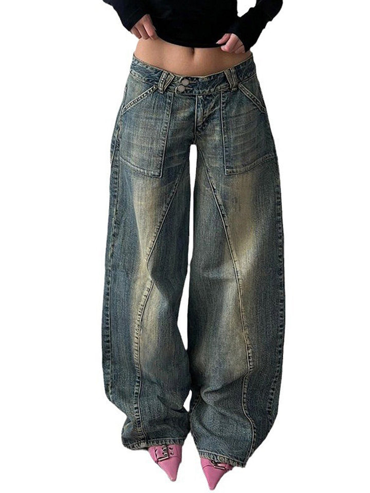 Dame vidde jeans med avslappet snitt og unikt design Skjora