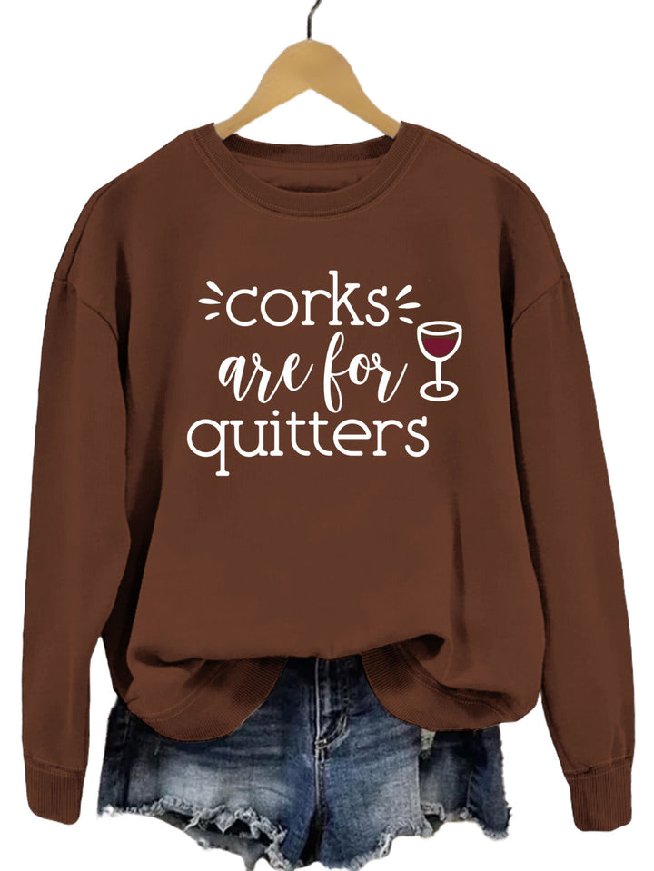 Dame sweatshirt med kreativt slogan og avslappet snitt Skjora