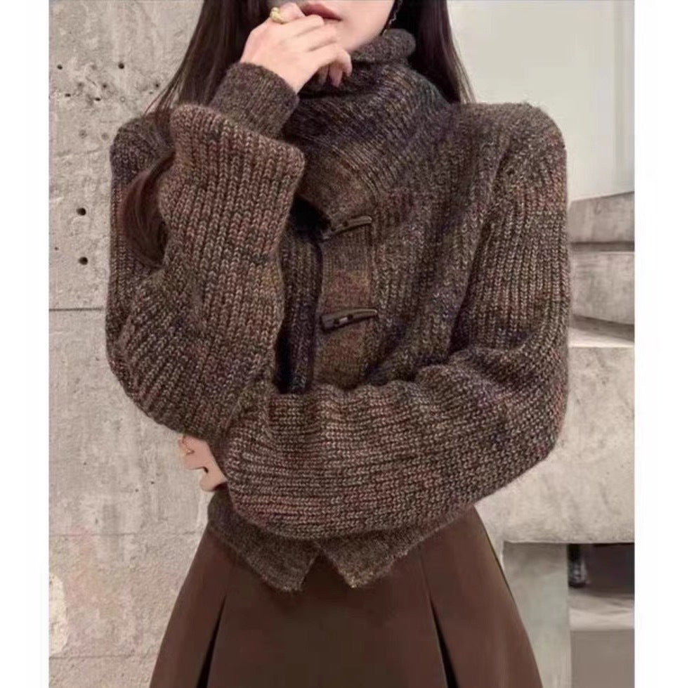 Kvinne cardigan med stilige krage og dekorative knapper Skjora