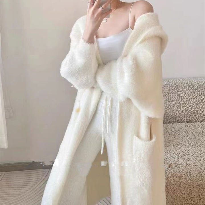 Damer Fluffy Cardigan med Praktiske Lommer og Casual Snitt Skjora