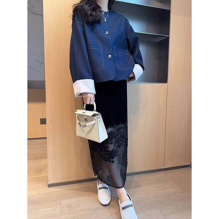Dames Elegant Kort Blazer Skjora